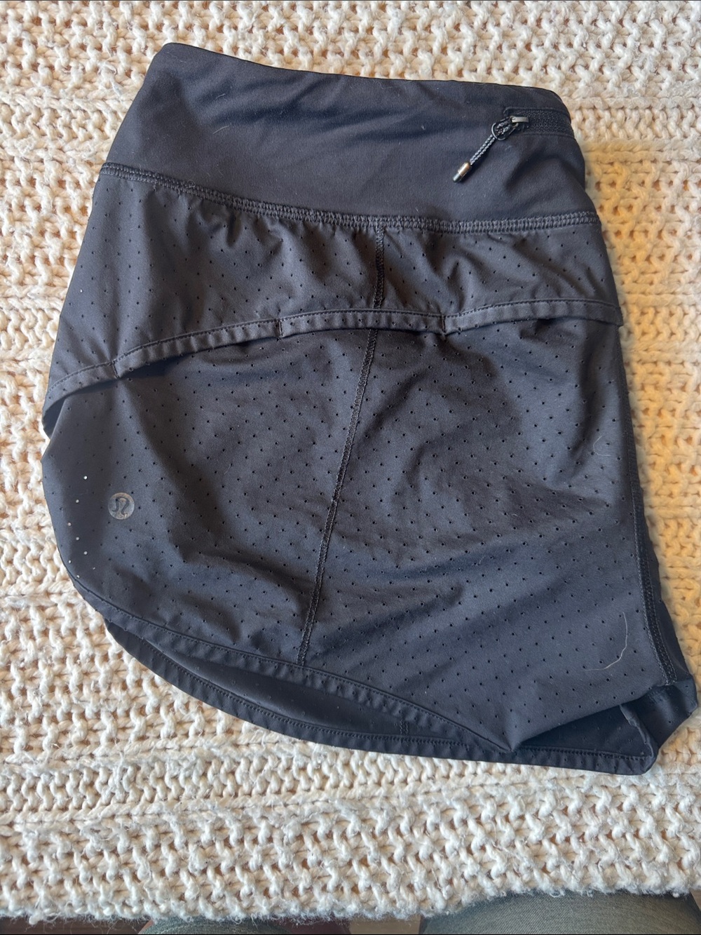 lululemon athletica Black Perforated High-Waist Athletic Shorts